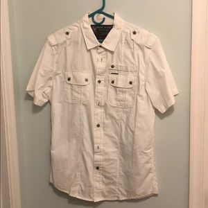 White Marc ecko short sleeve button down